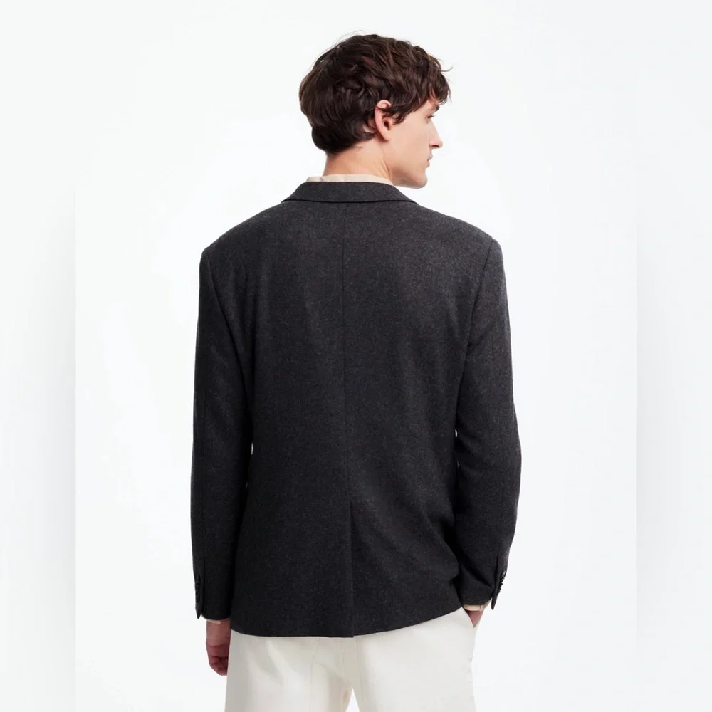 NWOT Madewell Roebling Two-Button Blazer in Italian Fabric 40R -Heather Charcoal